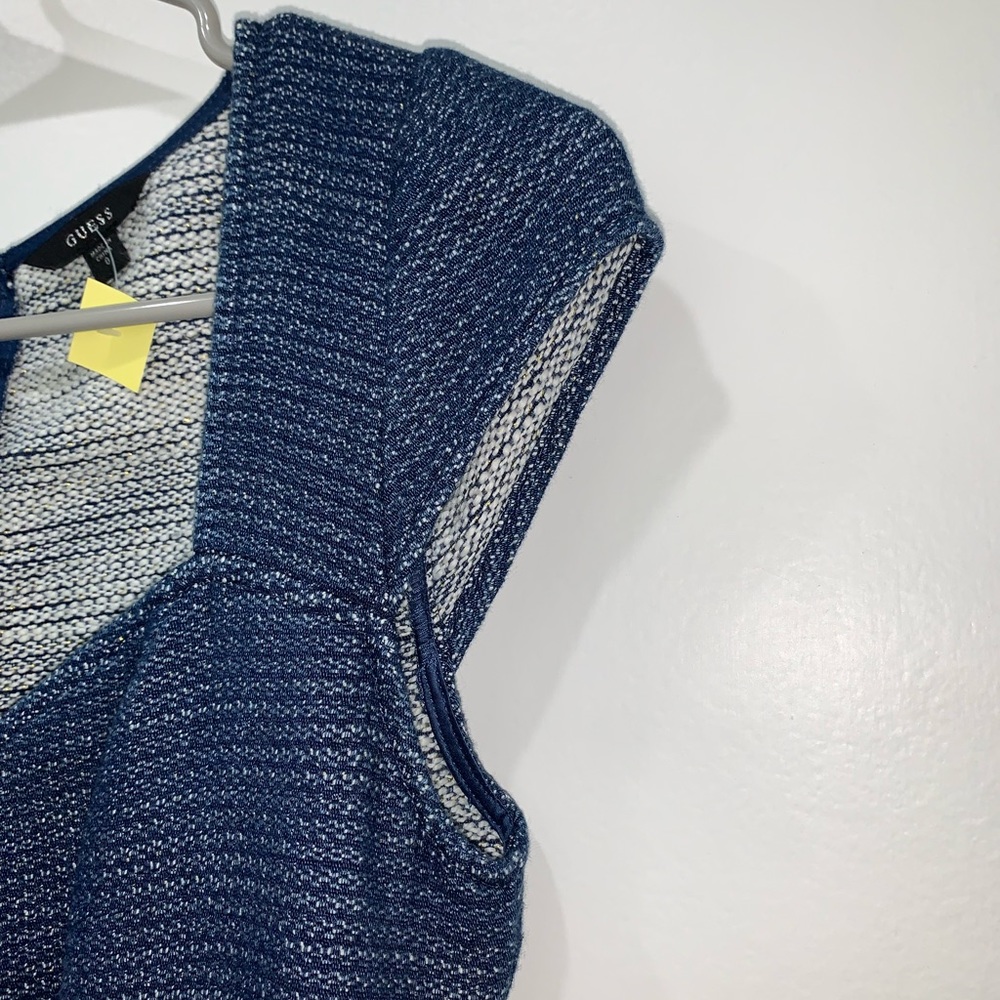 SOLD GUESS Indigo Cap-Sleeve Boucle Dress - Picture 10 of 15